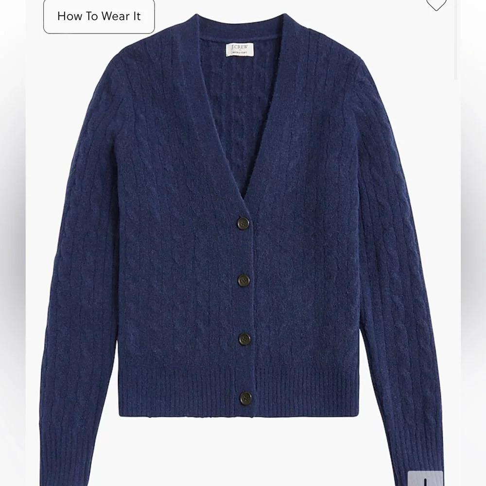 Brand new J.crew Cable-knit cardigan sweater in extra-soft yarn